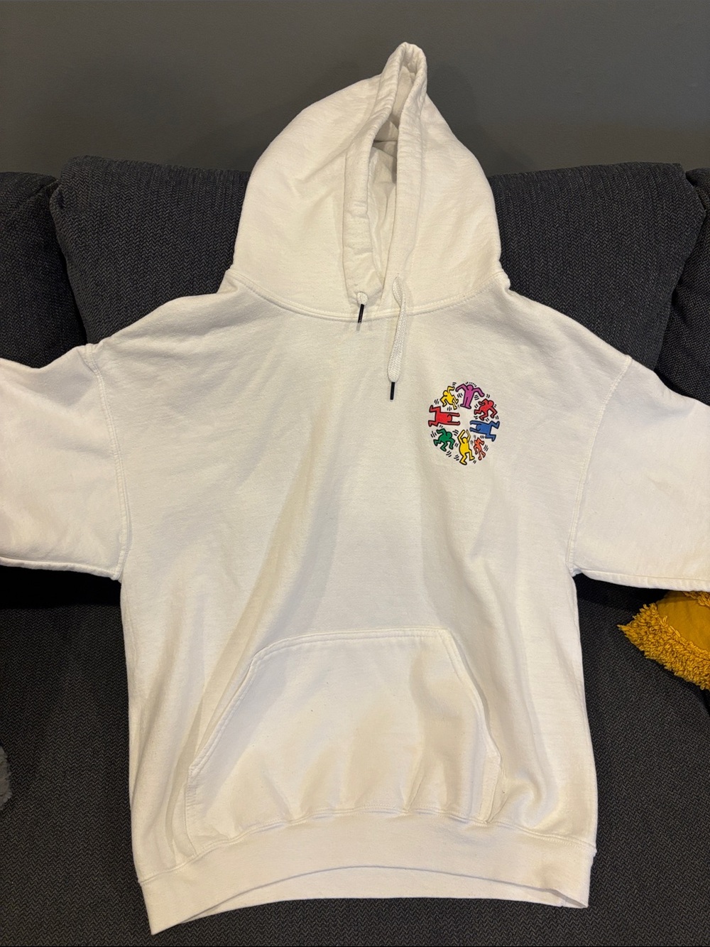 Unisex White Keith Haring Hoodie